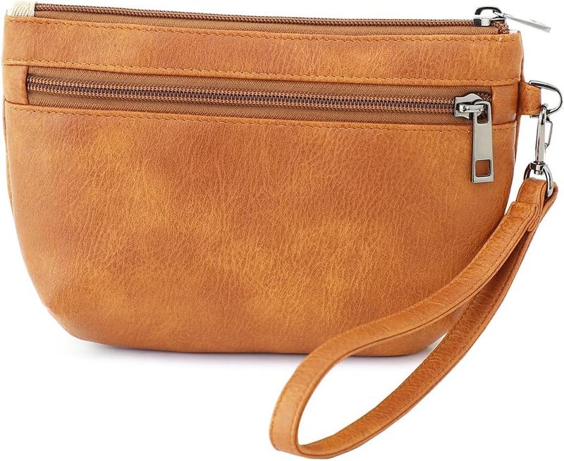 BBORGDC Small Wristlet Wallets for Women, Zip Clutch Bag with Wristlet Pouch, 3-Zipper Original Design - Image 1